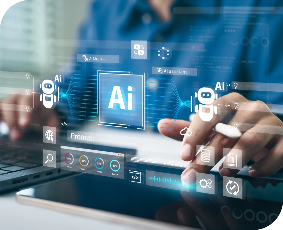 AI technology interface with user interaction