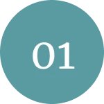Teal circle with number 01