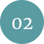 Number two on teal circle