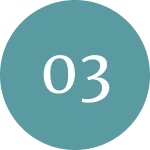 Number three on teal background